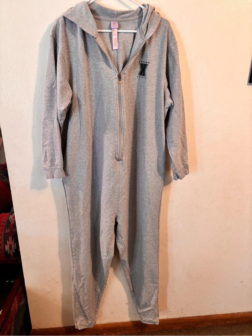 Savage X Fenty Gray Hooded Zip-Front Jumpsuit